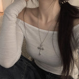Vintage Gothic Cross Pendant Necklace