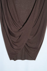 Dual-Way Layered Wrap Top (Brown)