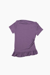 ドレープフリルスリムTシャツ