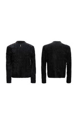 Embellished Padded Shoulder Long Sleeve