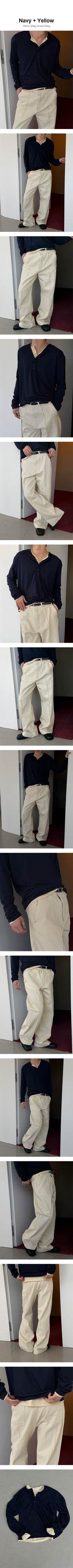 レイヤードヘンリーネックロングスリーブ(8color)