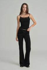 Swan lace sleeveless, Black