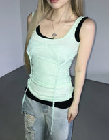 daisy lace sleeveless(2 color) 