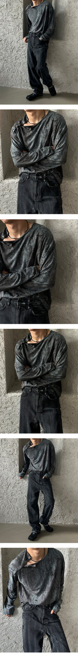 [UNISEX] グランジダイイングスナップスリーブ (2color)