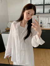 BZ Stripe Pocket Loose Fit Shirt (3color)