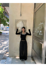 ホルターレイヤードツーピース長袖Tシャツ