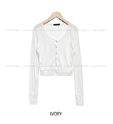 [U-BASIC] Summer snap button see-through cardigan