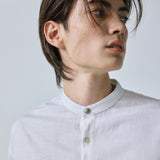 linen concho roll up shirt white