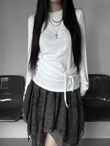 slim wrap shirring strap T (2color)