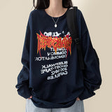 ベノムフレイムレタリングリバースプリントオーバーフィットロングスリーブTシャツ