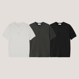 LMN Ever 3 Button V-Neck Muscle Fit Bean Tee (3 colors)