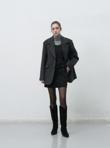 hairy quilting jacket - charcoal