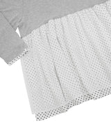 Dot flare layered top / gray