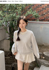 アゲインベーシックコットンルーズフィットⅤネックニット (5color)
