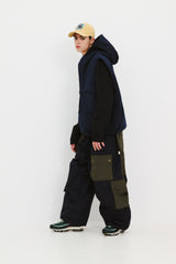 BIG POCKET HOODED VEST NAVY