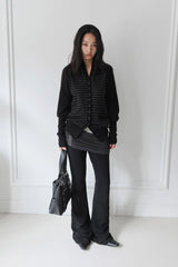 26SS★ STRIPE HALTER WOOL KNIT CARDIGAN