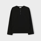3タップクリップベルベットヘンリーネックTシャツ (2color)