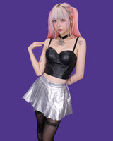 シャイニングレザープリーツスカート(アンダーパンツ/2color)