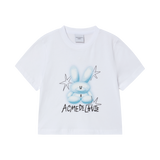 25SSナインティーズレトロバニーウーマンショートスリーブTシャツ ホワイト