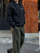 City wool one tuck wide pants