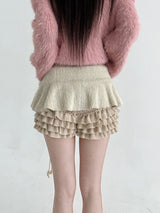1544. Fur layered cancan string mini sk (2color)