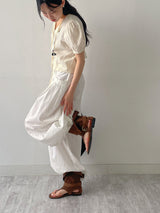 Lace Strap Short Sleeve Blouse