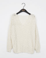 chope snowflake wool loose-fit boat neck boukle knitwear