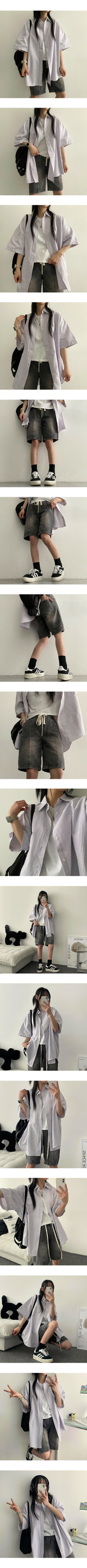 【S-3XL】MELSUWASHING ベンダブルスリットステッチデニムショートパンツ