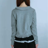 dot frill tee (gray)
