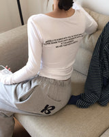 "ONLY" レタリングUネックショートスリーブTシャツ