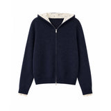 Mabel Dot Lining Knit Hood Zip-Up