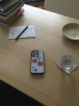 Cherry Glass Bumper Case ( White )