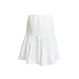 (2color) Flower Embroidery Flare Midi Skirt