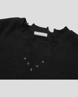 (UNISEX)スタッズ オーバーニット