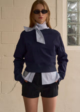 STRIPE TIE BLOUSE