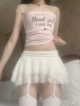 Aishar レーススカートパンツ (white)