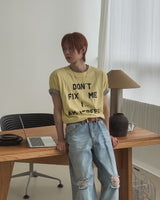 Fix Slogan Lettering Short Sleeve T-shirt