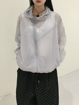 Sheer diagonal see-through windbreaker (5c)