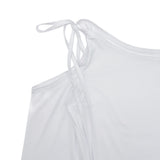 [GUSTA MADE] アンバランスストラップシャーリングトップ (WHITE)