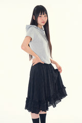 Let henley crop hoodie top
