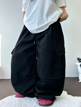 ハーディーイブンツーピンタックバルーンカーゴロングパンツ🩶🖤2カラー