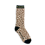 Leopard Crew Socks Beige