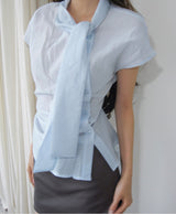 hands button unbalanced scarf bl