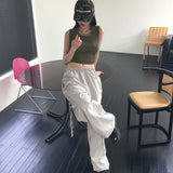 ユーブルリボンカーゴポケットナイロンワイドパンツ