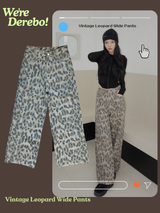 Vintage Leopard Wide Pants
