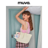 muva.レディース ラージキャパシティ トートバッグ レザー ハンドバッグ