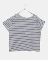 マットストライプワンショルダーオーバーサイズフィットTシャツ