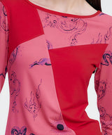 Elemental Motif Patchwork T-shirt _ RED
