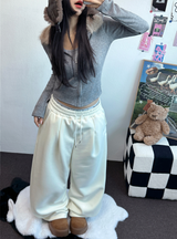 INSIDE-MINK🤍 PINTUCK BASIC LONG WIDE PANTS 🤍🖤🩶3COLOR