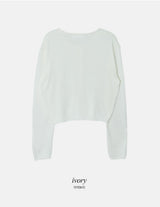 Pastel Linen Motif Round Knit Cardigan (10color)